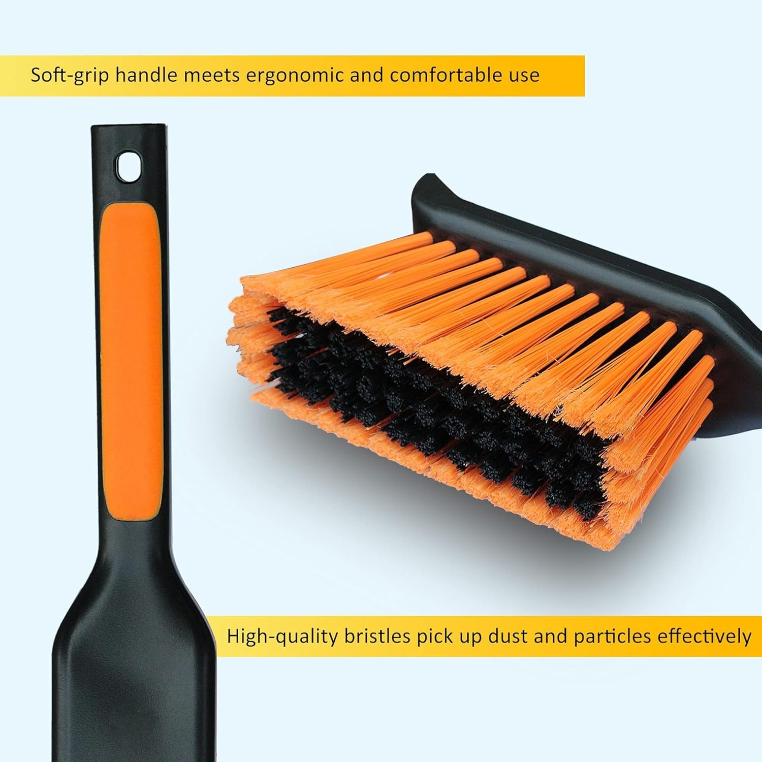 1-Pack 17″ Heavy Duty Metal Dust Pan with Cleaning Brush Set
