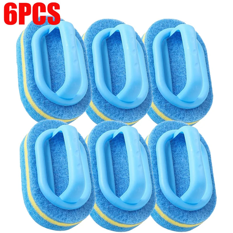 6/3/1Pcs Household Cleaning Brush with Handle Sponge High-Density Thick Scouring