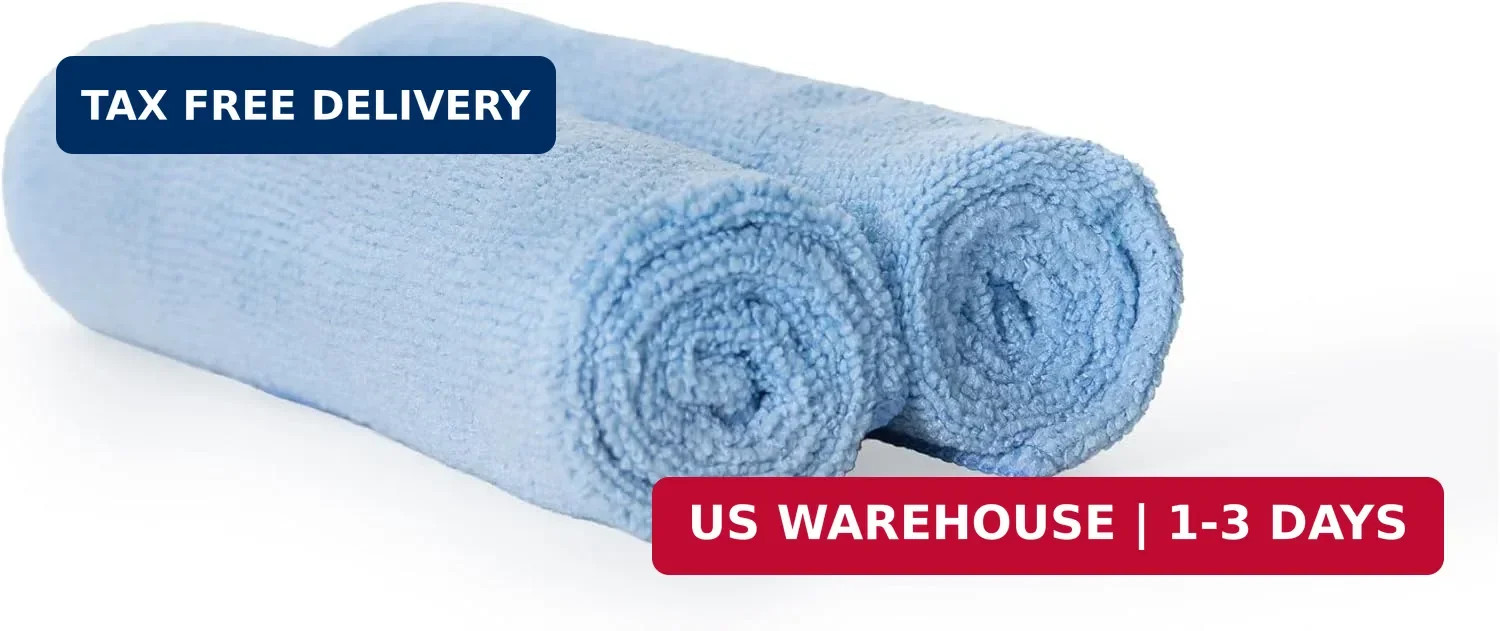 Microfiber Towel – 16×16 in, 80/20 Polyester-Polyamide Blend, Overlock-Stitched