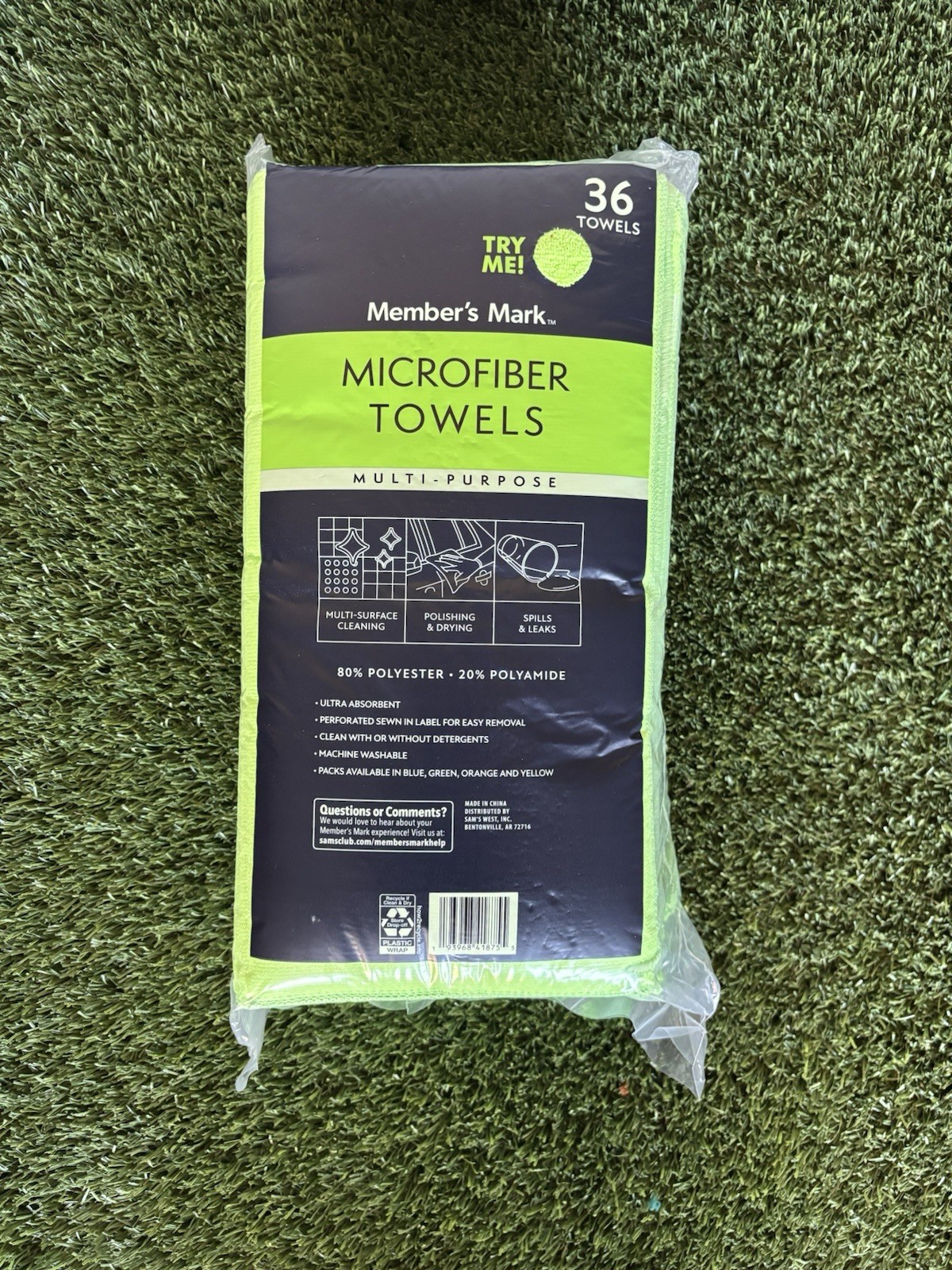 Member’s Mark 16″ x 16″ Microfiber Towels, 36 Count (Green)