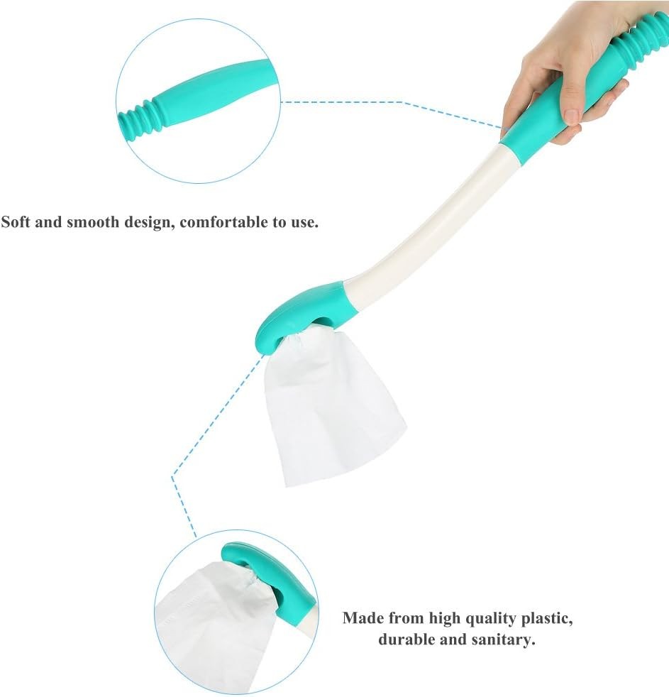 Bottom Wiper, Long Handle Reach fort Holder Toilet Paper Tissue Grip