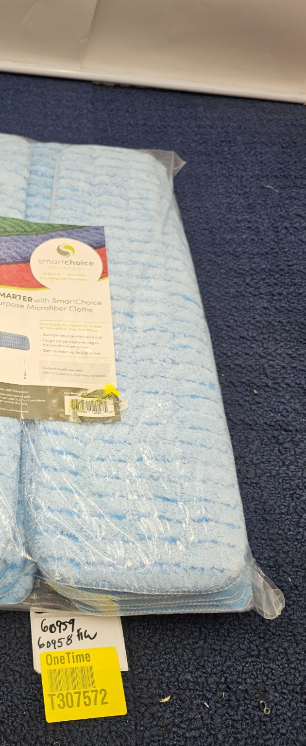 (QTY 12) Smart Choice M800018B All-Purpose Microfiber Cloths 18″ Blue