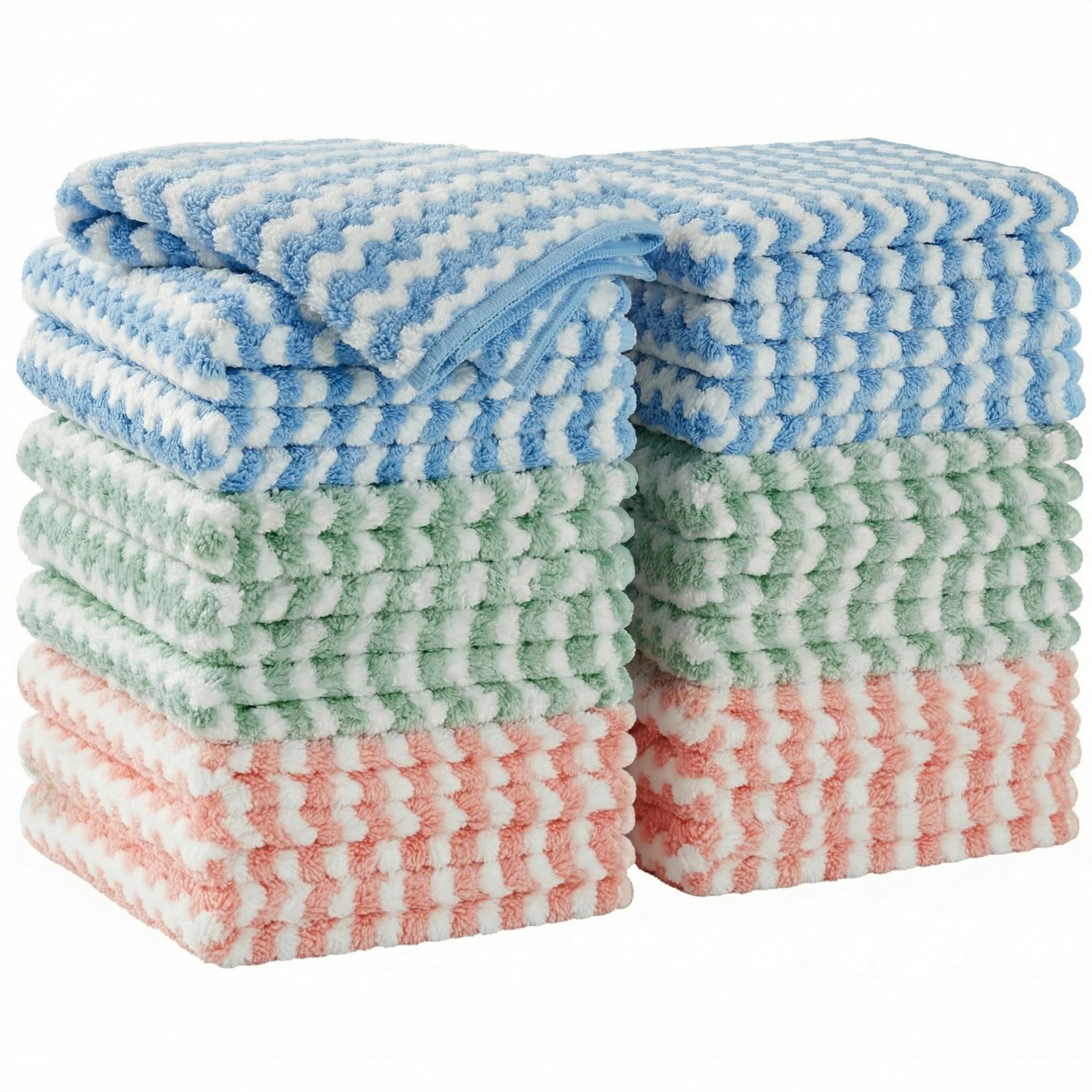 18 Pack Microfiber Cleaning Cloths 10in Lint Free Absorbent Rags
