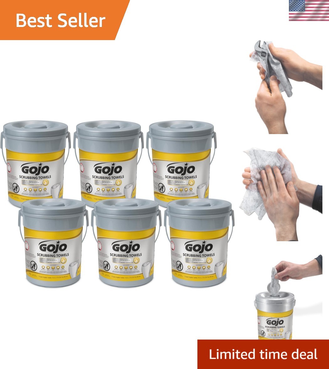 Ultimate Citrus Cleaning Towels: 6 Canisters of Dual-Textured Heavy Duty Wipes