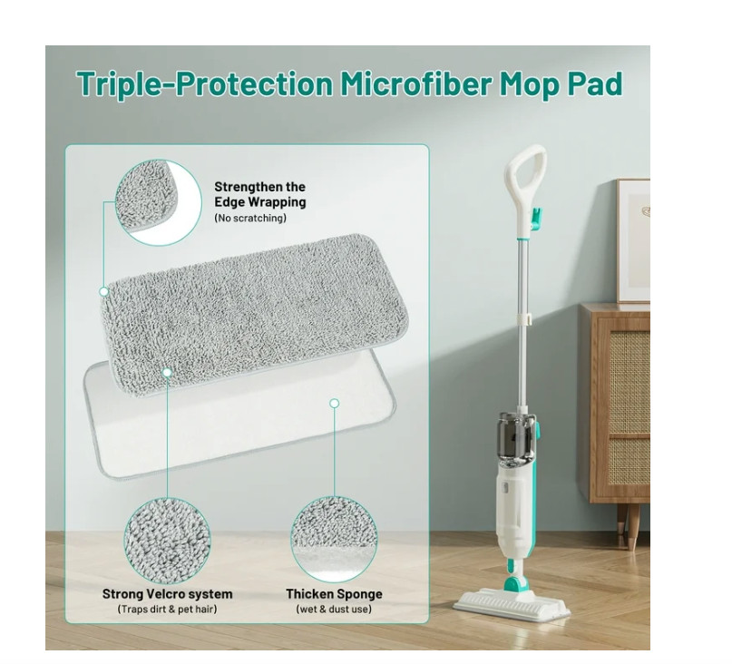 Hicould Steam Mop, 10 in 1 Floor Cleaning, Detachable Steam Mop for Tile and Har