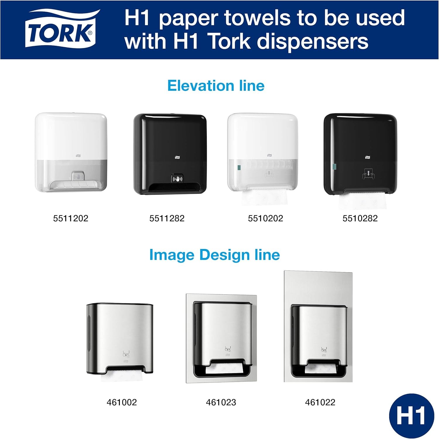 Tork Matic Extra Soft Paper Hand Towel Roll White with Blue Leaf H1, Premium