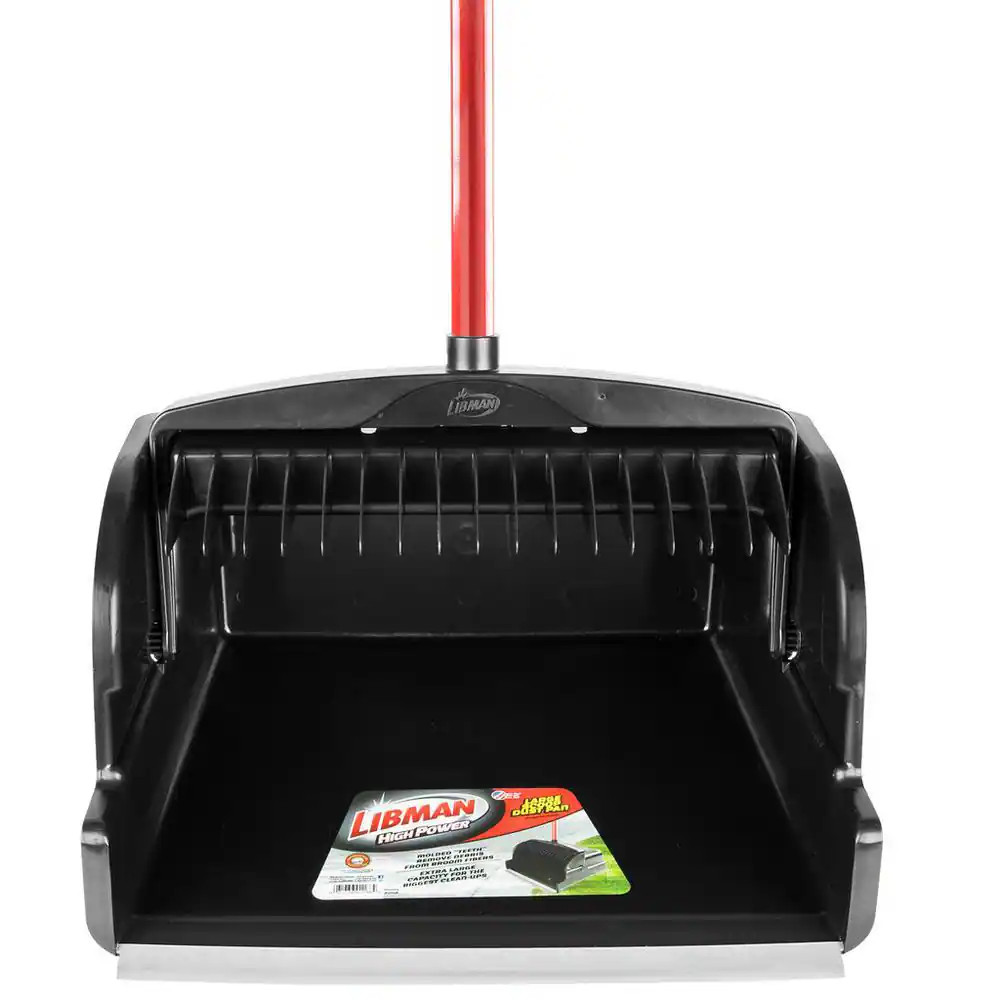 16 In. High Power Large Scoop Upright Dustpan with Steel Handle (2-Pack)