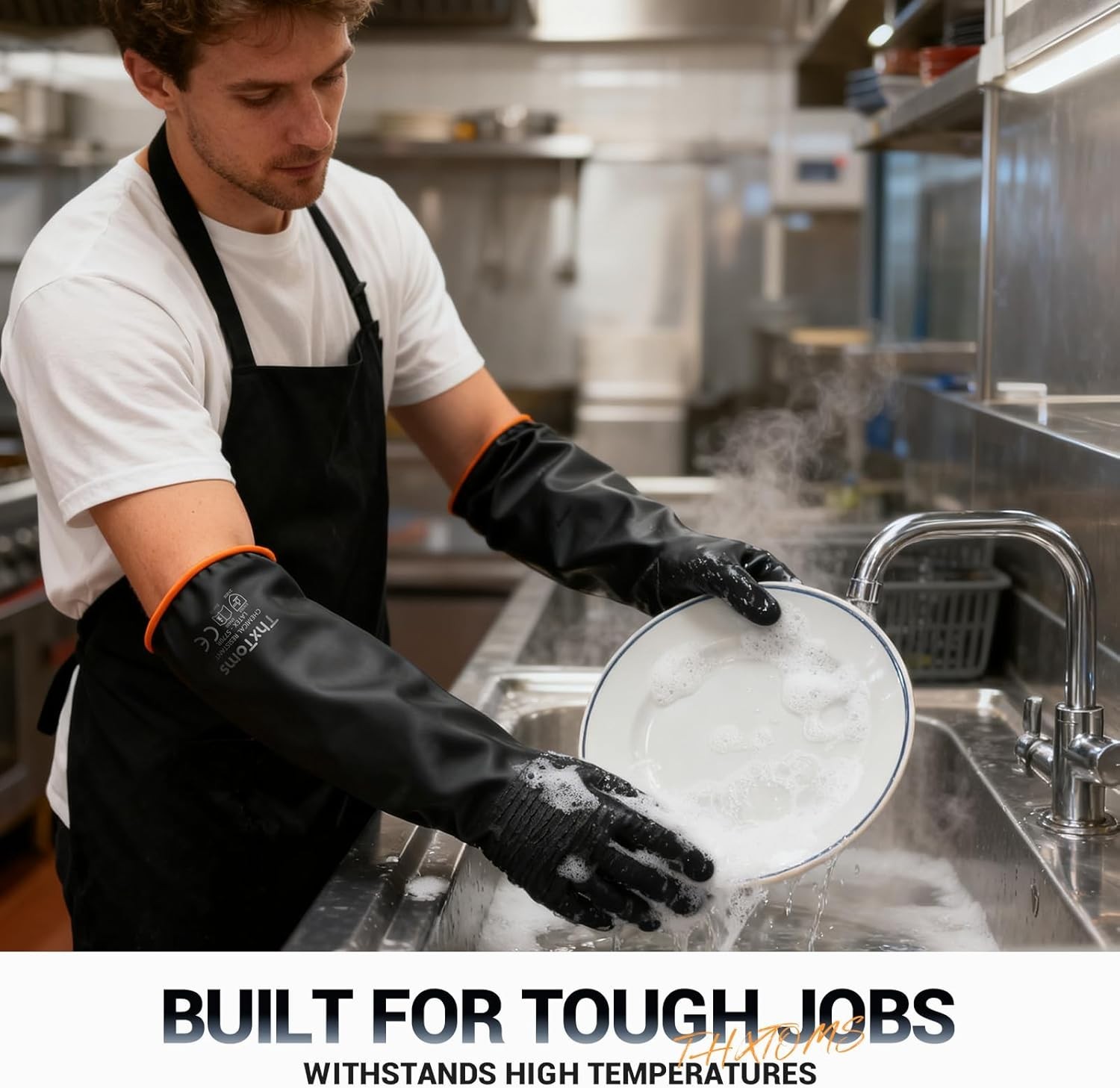 Industrial Chemical Resistant Gloves – Non-Slip Waterproof 22” Reusable Pair