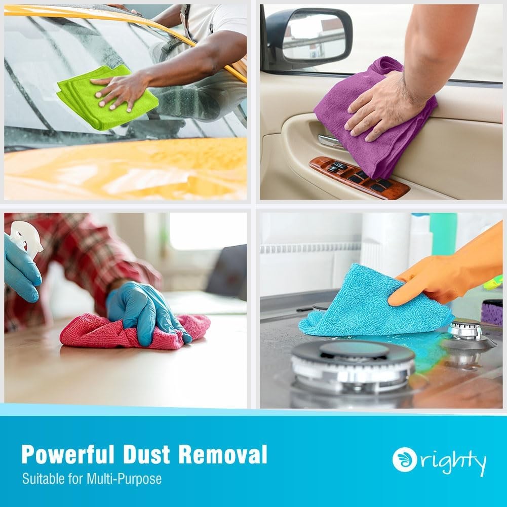 Microfiber Cleaning Cloth Pack of 12, Microfiber Towels for Cars, Highly