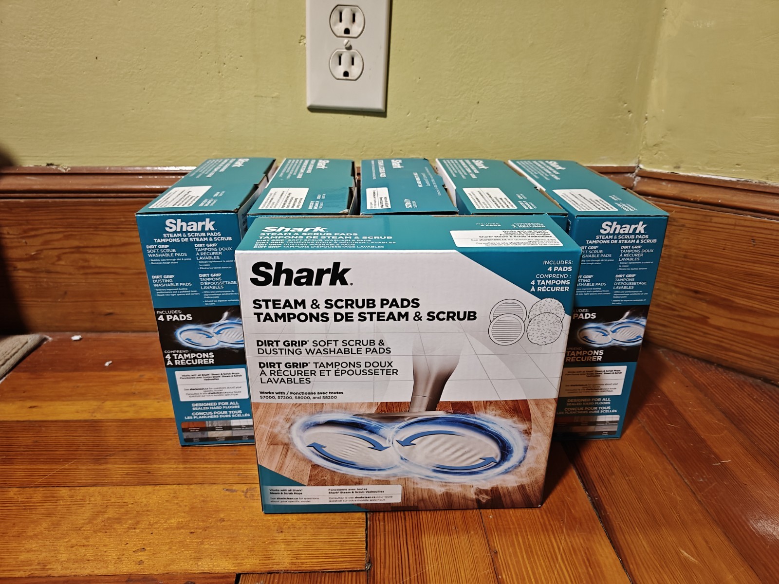6PK Shark Steam and Scrub Dirt Grip Soft Scrub and Dusting 4-Piece Washable Pads