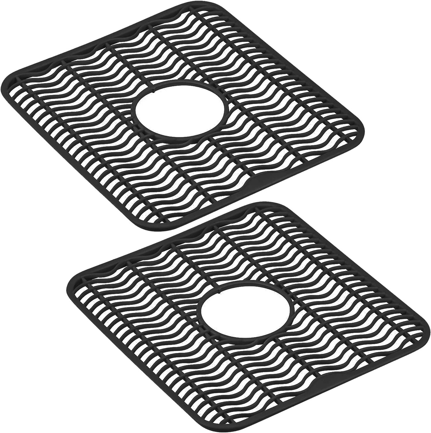 DecorRack 2 Sink Protectors for Kitchen Sink, Plastic 12″ x 11″ Dish Rack, Pr…