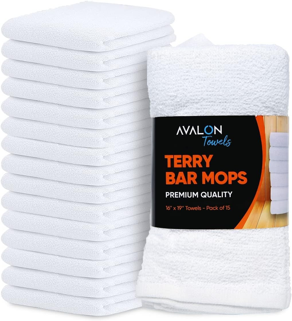 Terry Bar Mop Towels Value Pack of 60 Size 16″x19″ – Absorbent & Durable