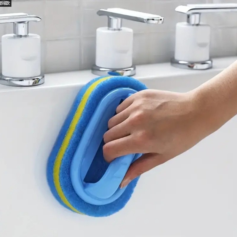 Heavy Duty Scrubbing Sponge with Easy Grip Handle for Household Kitchen Cleaning