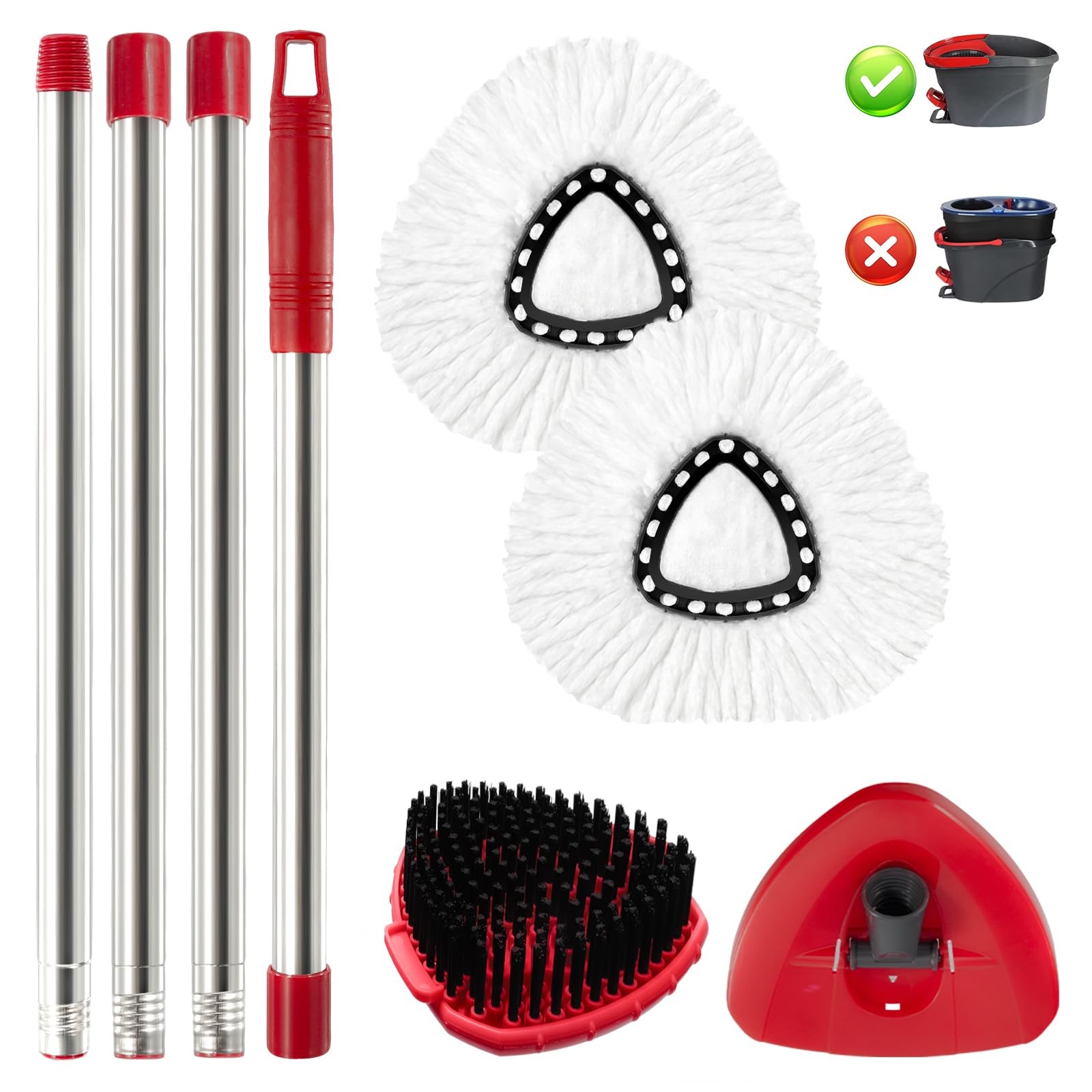 Spin Mop Replacement Set, Compatible with O-Ceda EasyWring 1-Tank Spin Mops 2…