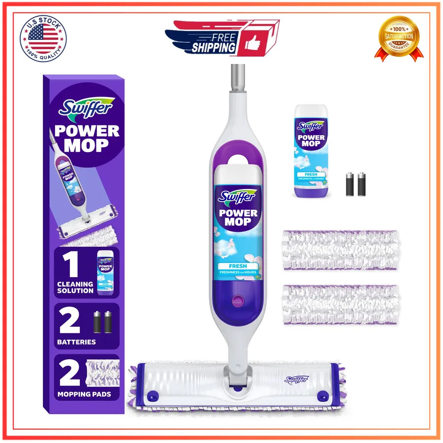 Swiffer PowerMop Multi Surface Floor Cleaning Kit for Wood Tile Vinyl Laminate