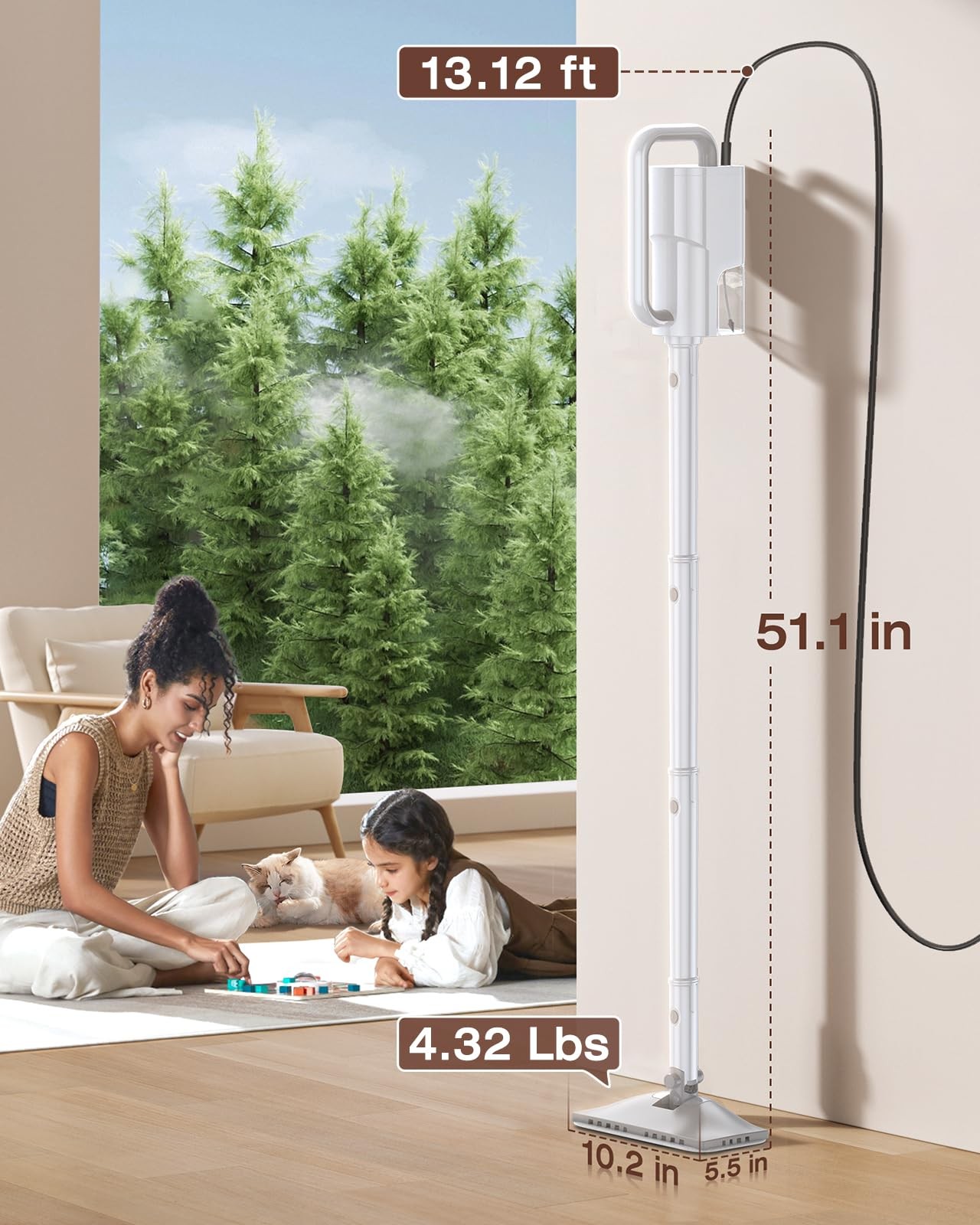 10-in-1 Steam Mop with Detachable Handheld Steamer, 350ml Tank, 10s Heat-Up, …