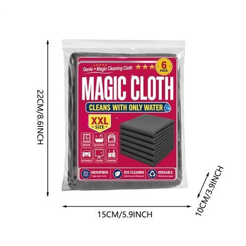 Genie Magic Cleaning Cloth 6-Pack,Microfiber Cleaning Cloths 16×12 Inch,Reusable