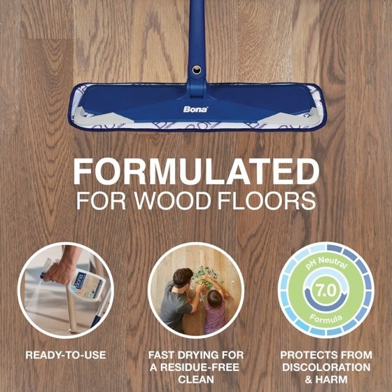4 pack – Bona Hardwood Floor Cleaning Solution Spray, Unscented, 22 fl oz