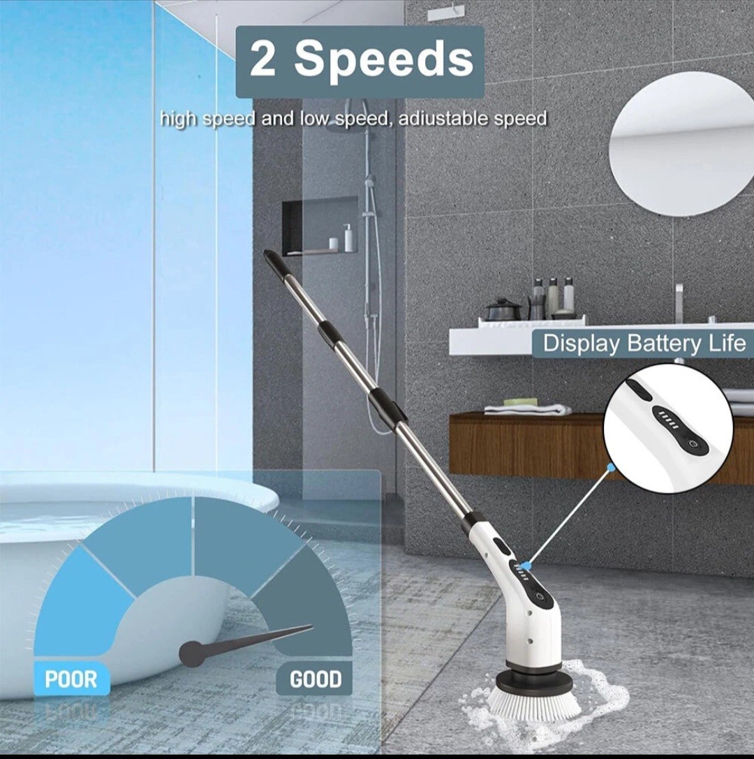 7 in 1 Electric Spin Scrubber, Cordless for Bathtub, Car, Floor, Glass, Stoves