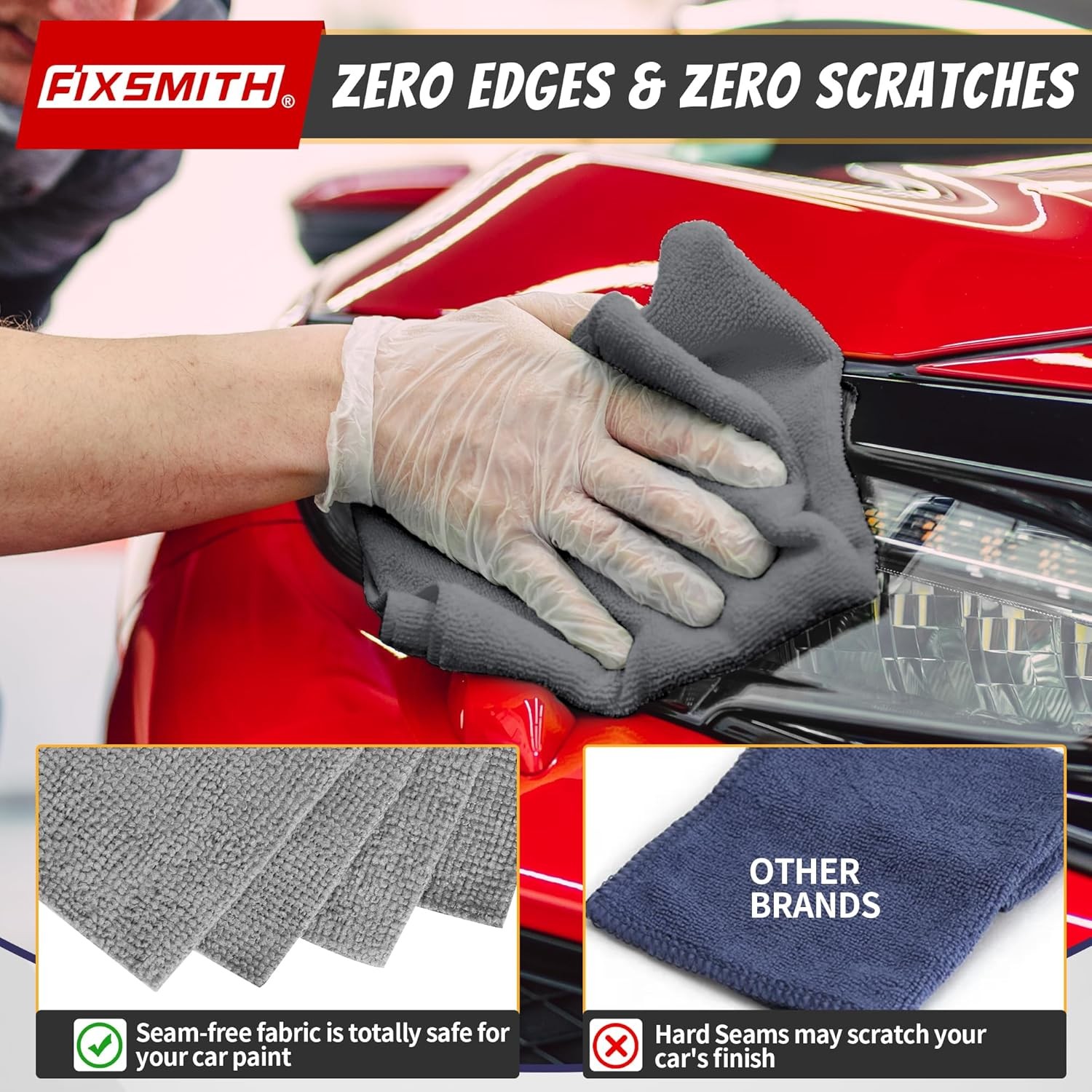 Shop Towels, Pack of 200, Grey Microfiber Cleaning Cloth Bulk, Microfiber Towels