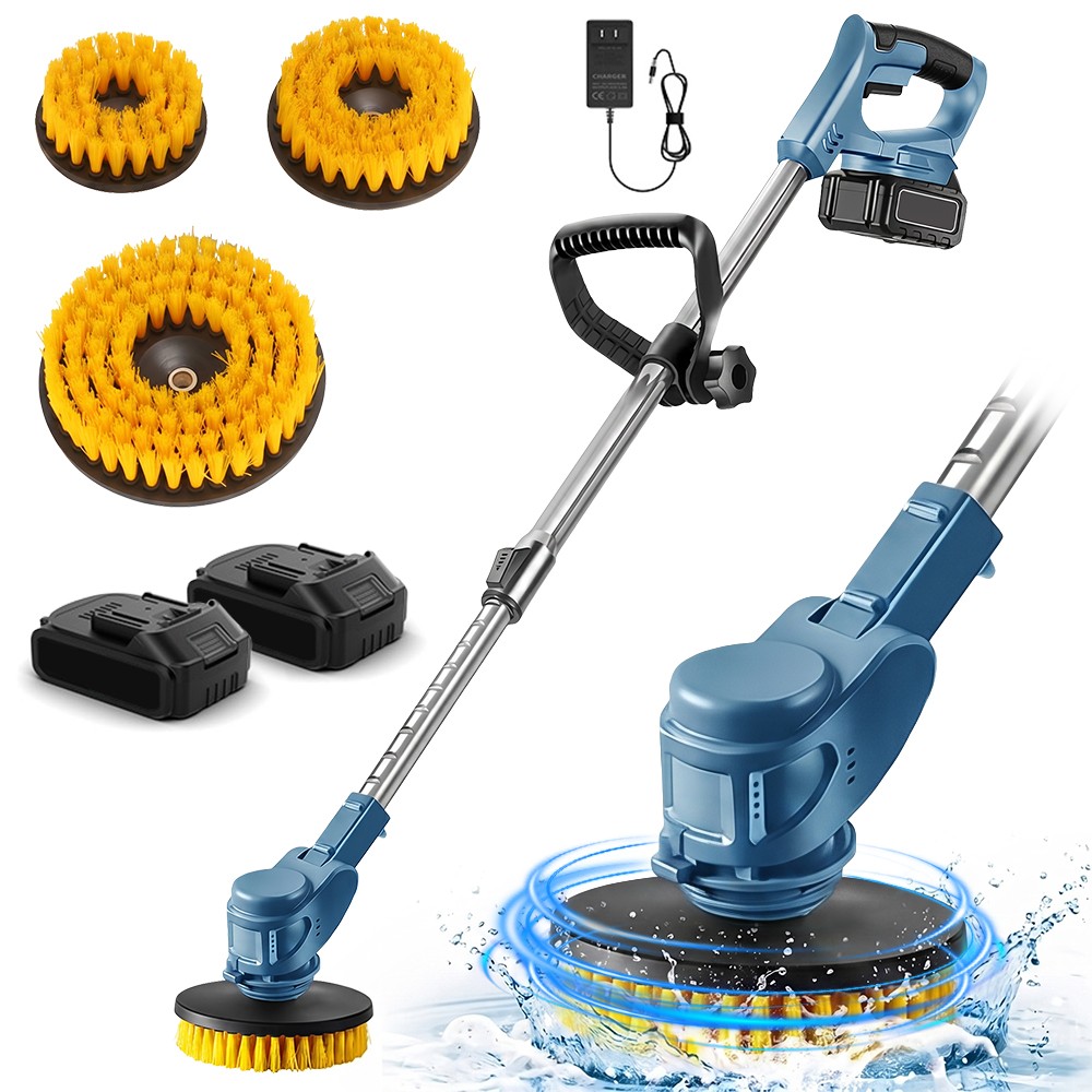 Electric Spin Scrubber,Cordless Cleaning Brush With 3 Replaceable Cleaning Heads