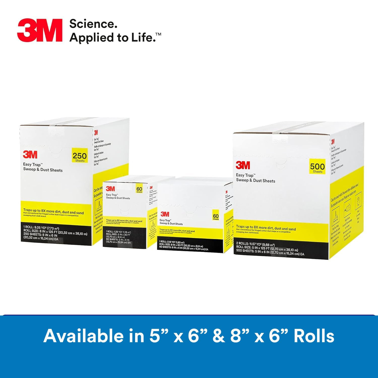 Easy Trap Sweep and Dust Sheets, 1 Roll of 60 8″ X 6″ Sheets, Disposable Easy Sw