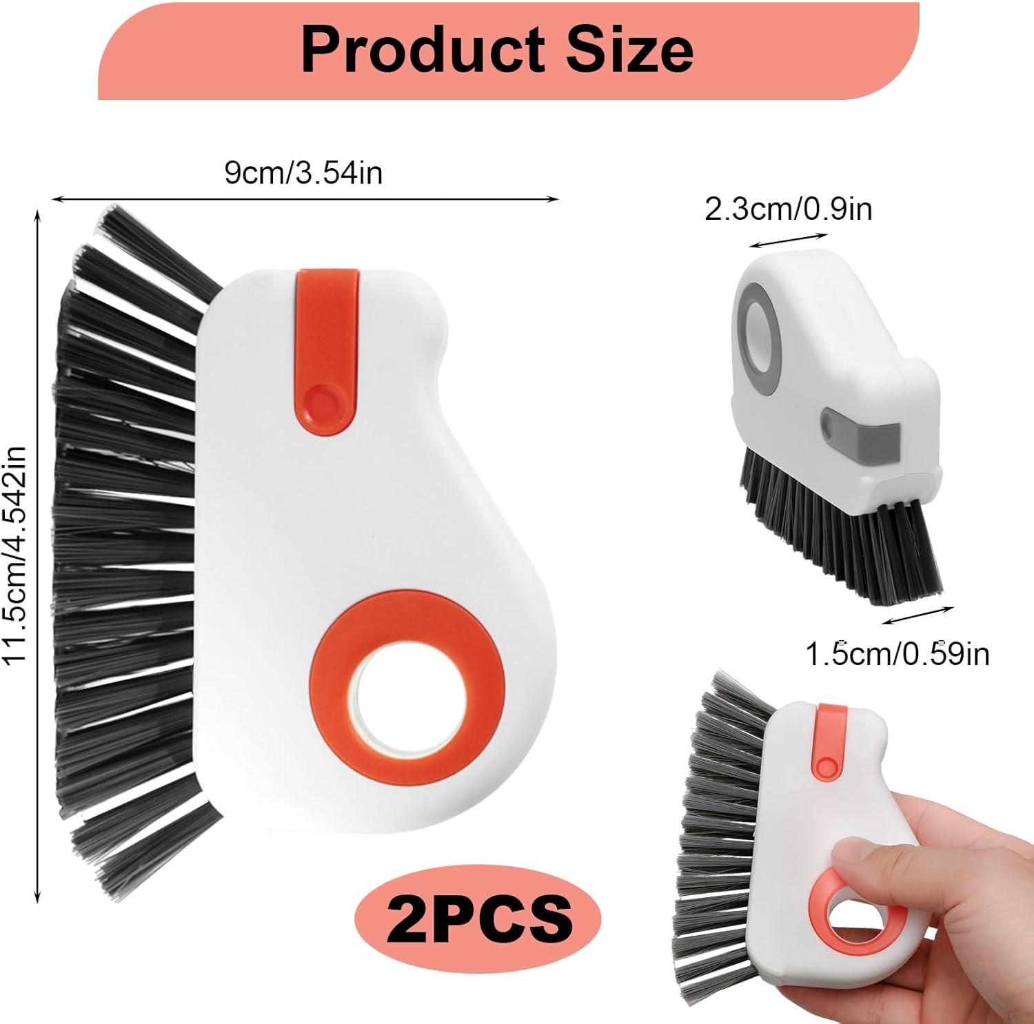2 Pcs 2 in 1 Window Track Cleaner, Groove Cleaner Brush, Effective Window Sill