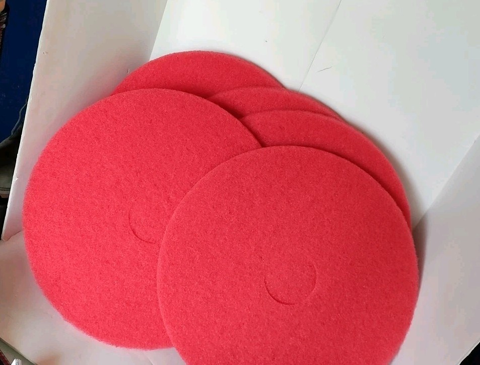 5-Pack Case 3M 5100 Low-Speed Buffer Floor Cleaning Pads 17″ Diameter Red 08392