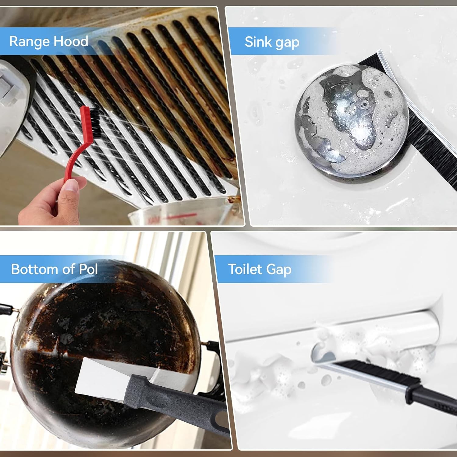 13PCS Crevice Cleaning Brush Set,Multifunctional Cleaning Brush Tools,Hard