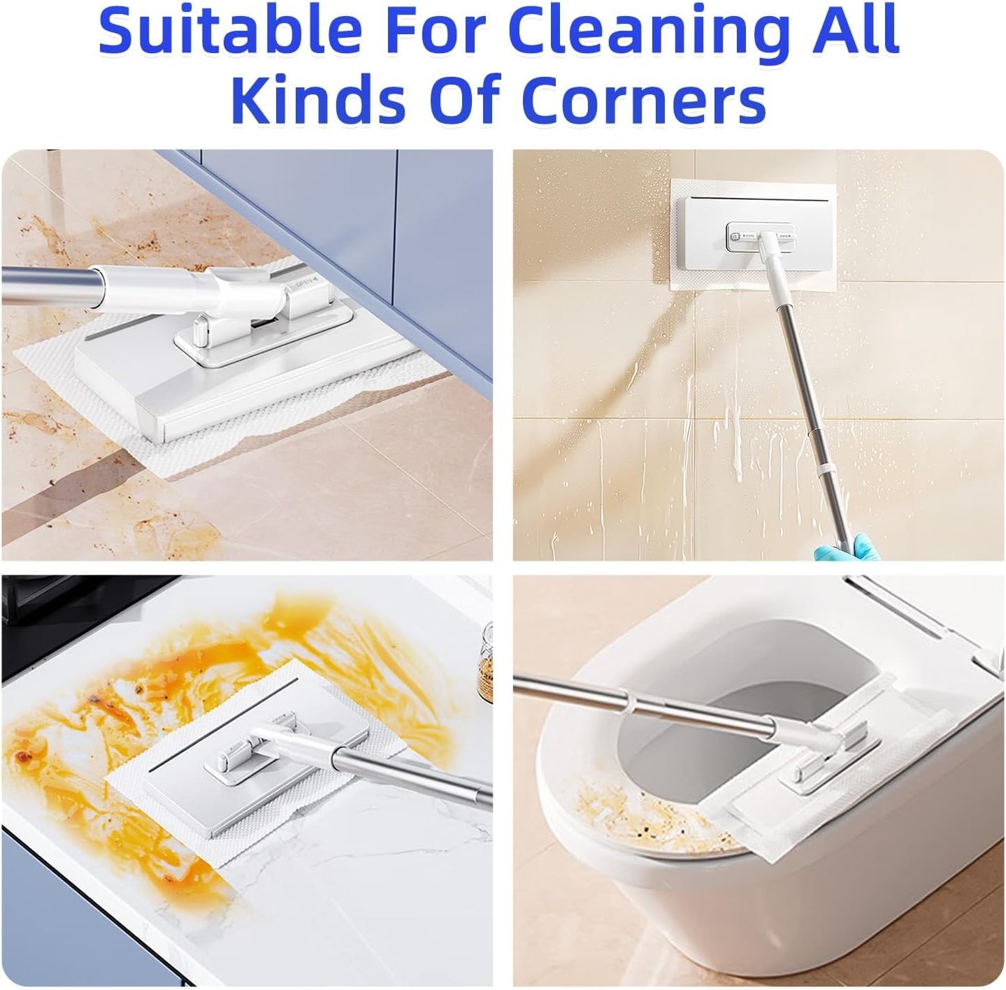 NEW Mini Mop with 39in Handle Zero-Touch Gap Dust Cleaner and Lock Head
