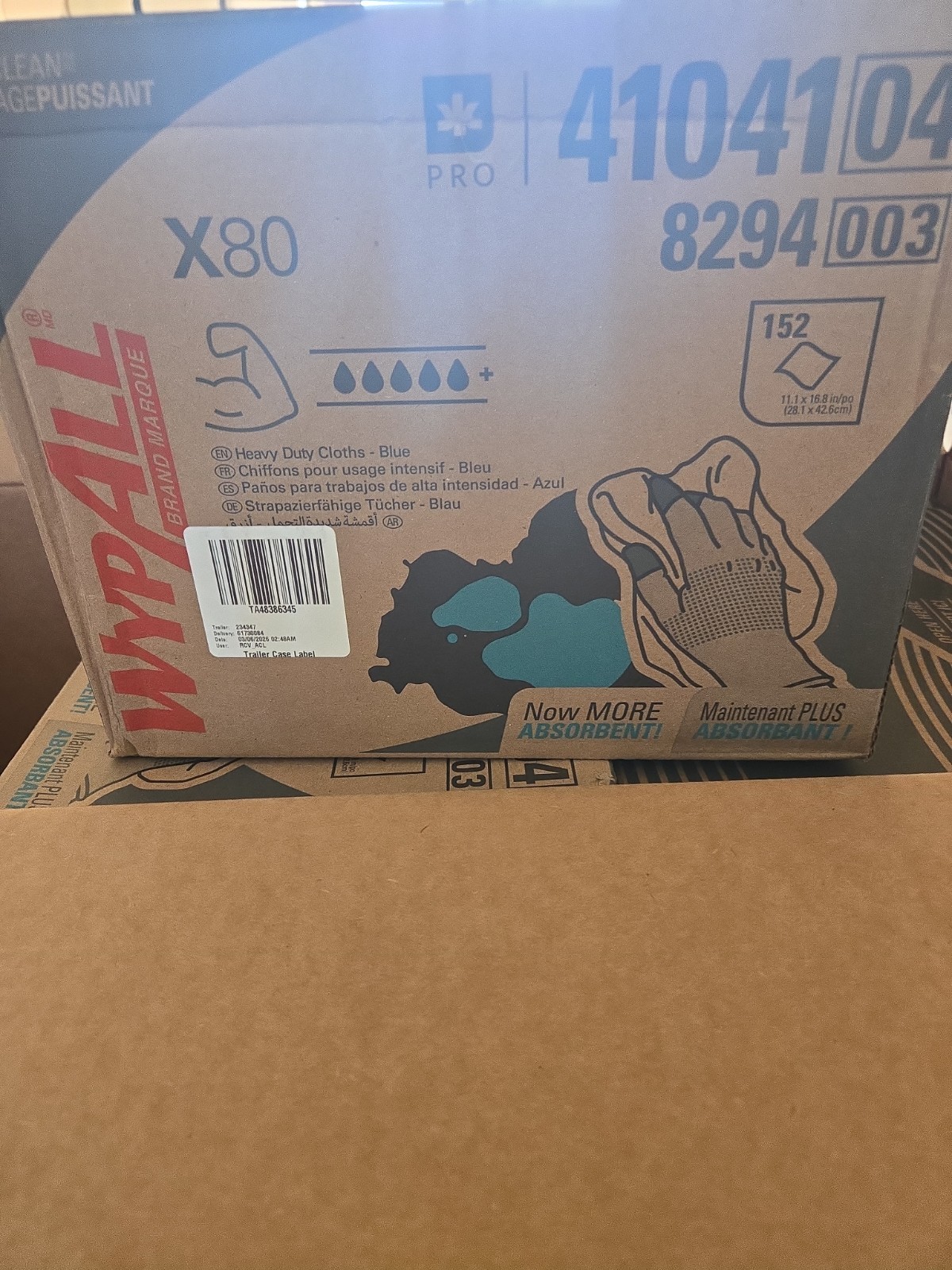 WypAll Power Clean X80 Heavy Duty Cloths, 11.1 x 16.8, Blue, 152 Wipers🔥