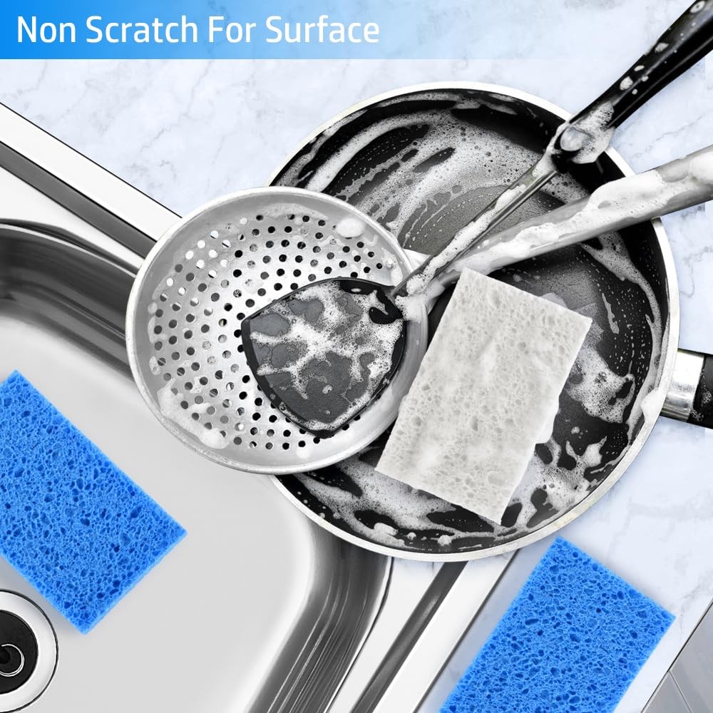 8PCS Compressed Kitchen Sponges for Household Use, Zero Scratch Multicolor