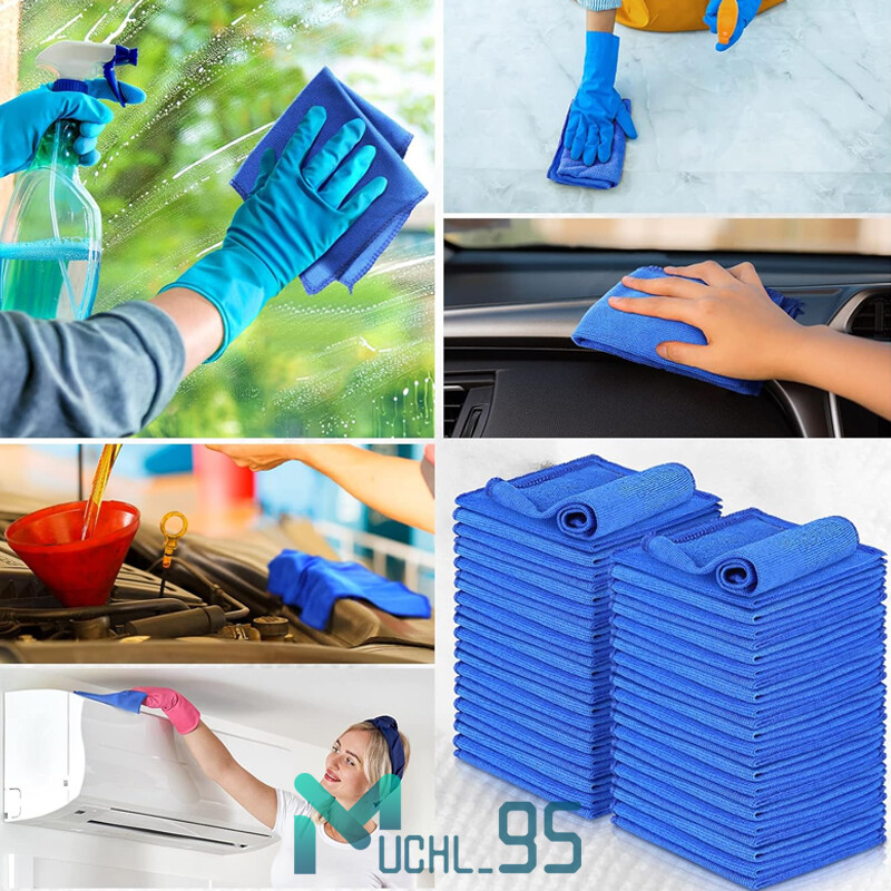 Reusable Microfiber Cleaning Cloth Towel Rag Car Polishing No Scratch Detailing