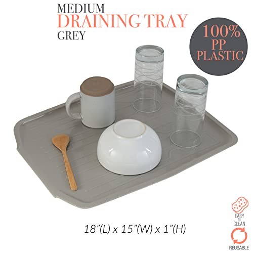 Countertop Draining Tray | Dimensions: 18″x 15″x 1″| Designed for Stand Grey