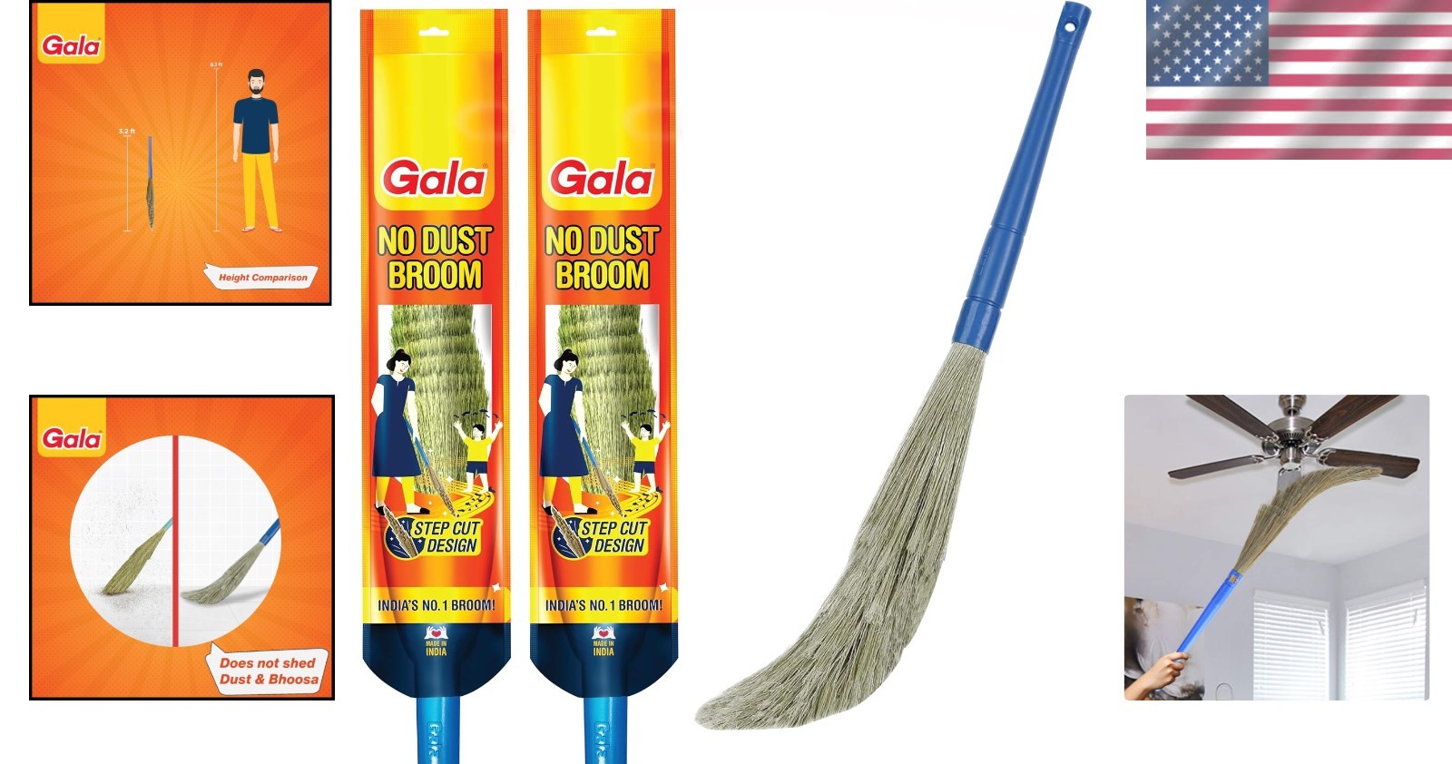 2-Pack No Dust Floor Broom with Nylon Bristles – Ultimate Cleaning Performance