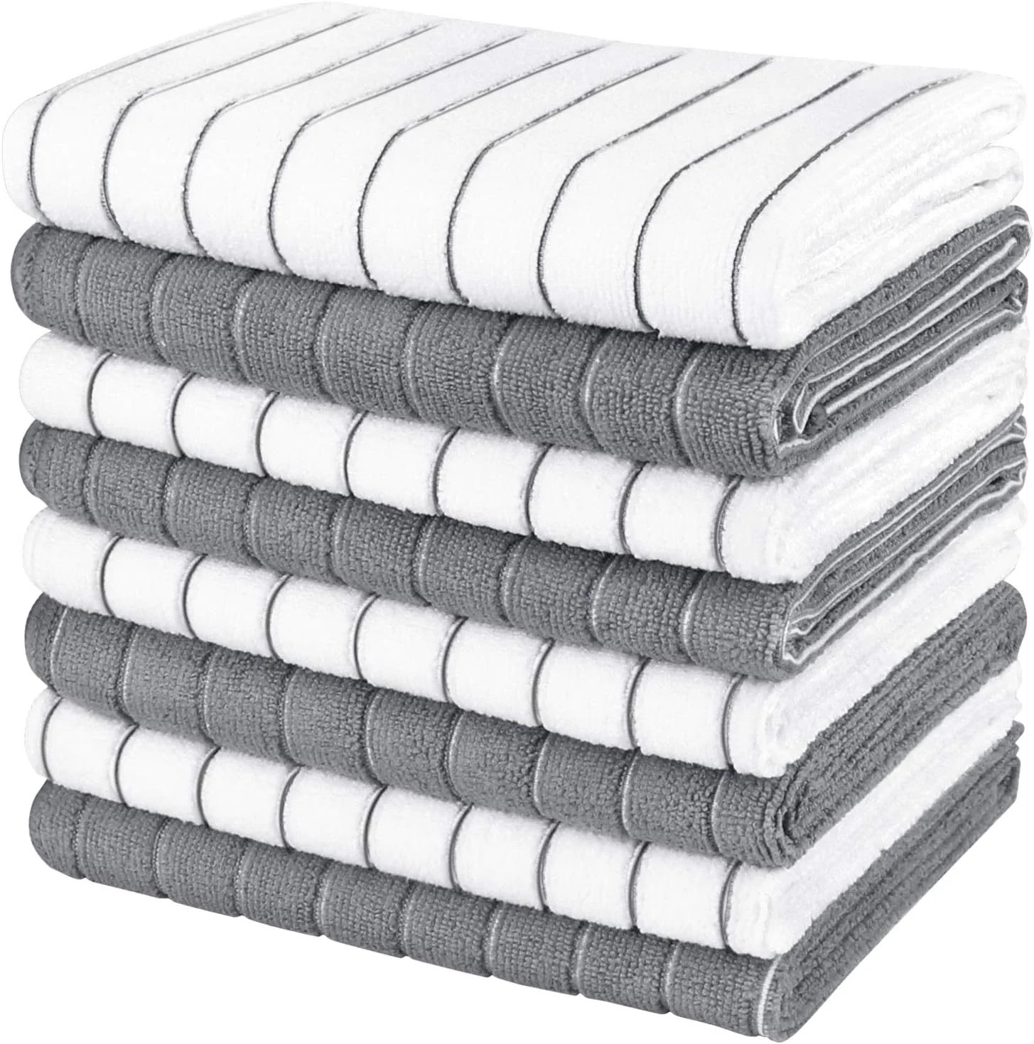 AIDEA Kitchen Towels-8PK, Super Soft and Absorbent Drying Towels for Dishes,