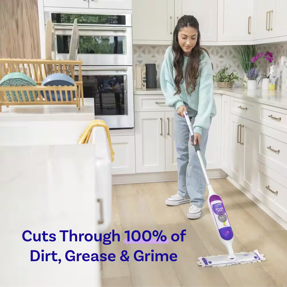Power Mop Vinyl, Tile and Laminate Floor Starter Kit (1-Power Mop, 2-Pads, Clean