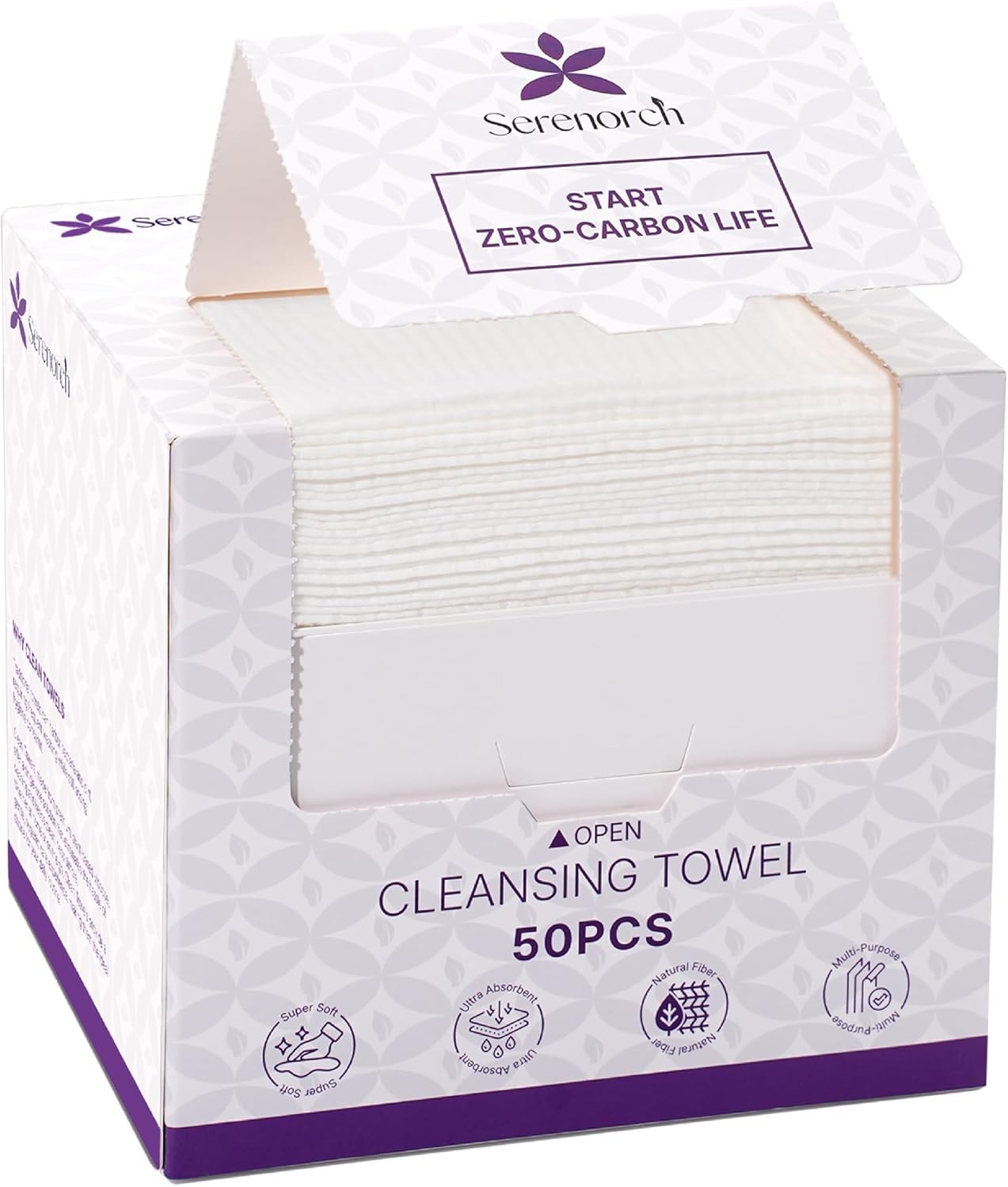 Disposable Face Towels (50 Count) – XL 10″x12″ Ultra Thick Facial Cleansing