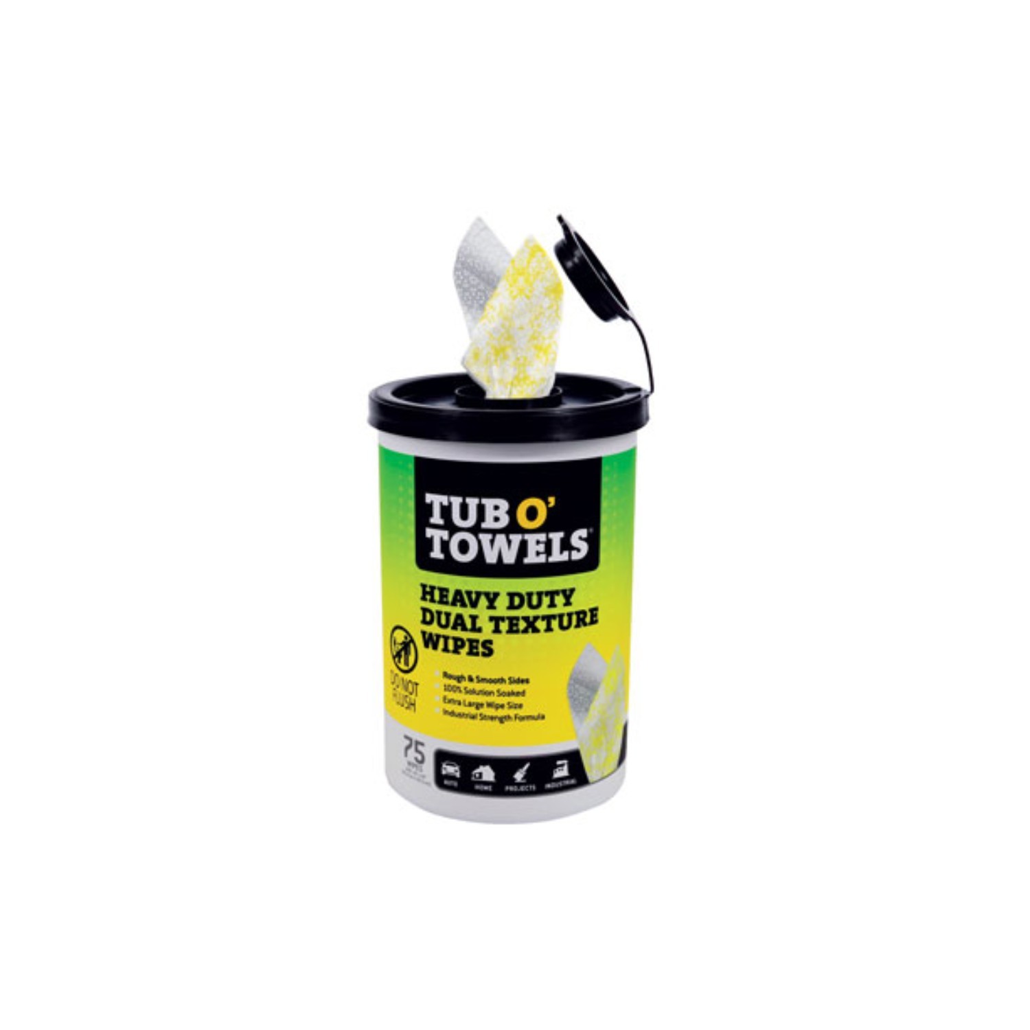 Tub O Towels TW75 6-PACK Heavy Duty Dual Texture cleaning Wipes – 75 ct