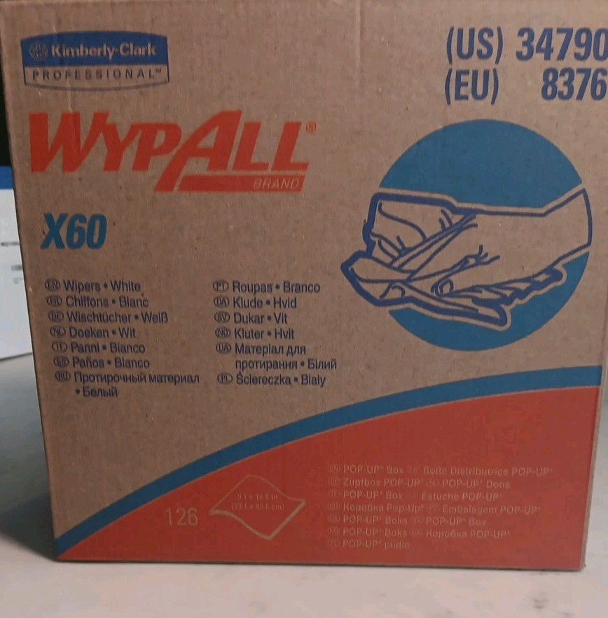Kimberly-Clark Professional 34790 Wypall X60 Reusable Cloths 34790 Pop-Up White