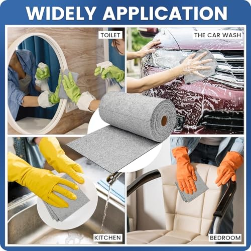 75 Pack Microfiber Cleaning Cloth Roll,Reusable Washable Ultra Tear Away