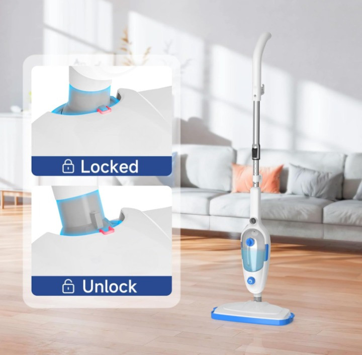 Mopa a vapor para pisos duros con vapor ajustable, cable largo y 2 paños, Nuevo