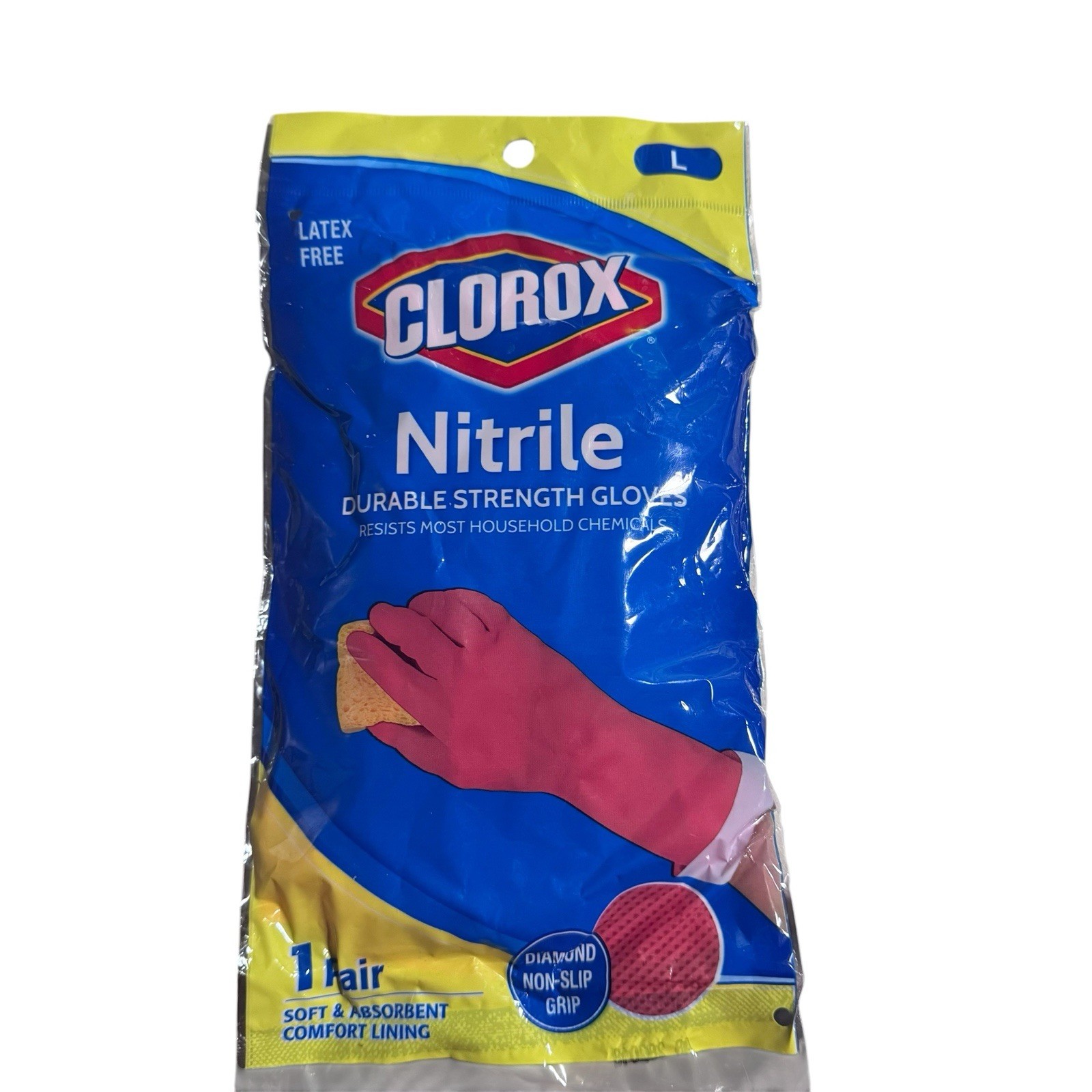 Clorox Sensitive Choice Cleaning Gloves Latex Free L 1 Pair Nitrile Soft Lining