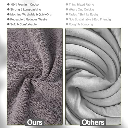 Microfiber Cleaning Cloth Pack, 15×15 Inch Lint Free Streak Free 24 Grey