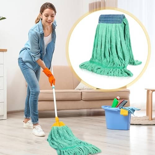 Microfiber Mop Heads 10 Pack 18 oz Commercial Wet Mop Refill Looped End for