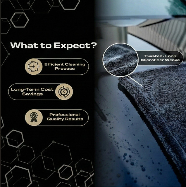 Professional Twisted Loop Microfiber Car Drying Towel Detailing Chamois Cloth La