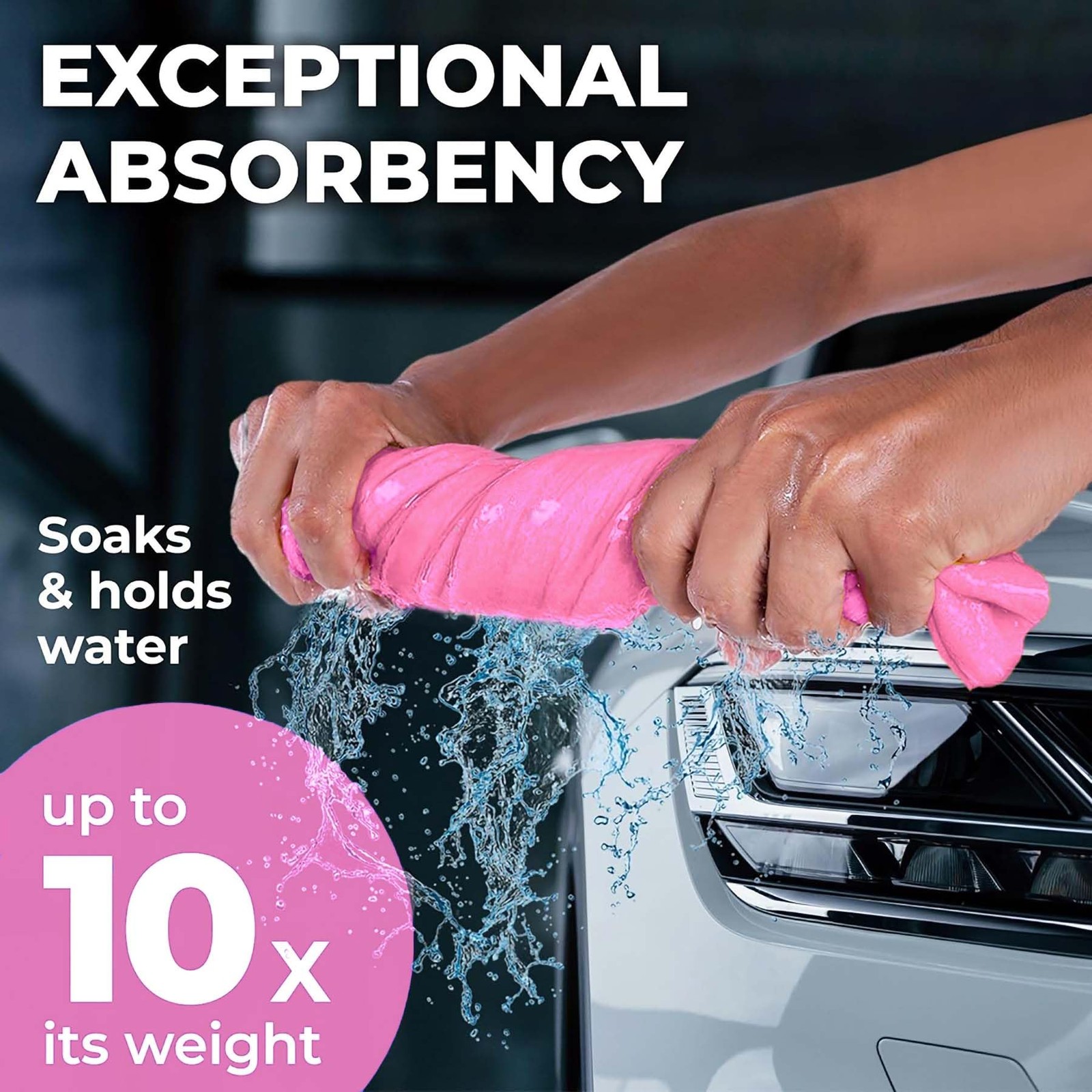 Super Absorbent Car Drying Shammy Cloth Towel – Scratch-Free, Reusable 26″x17″