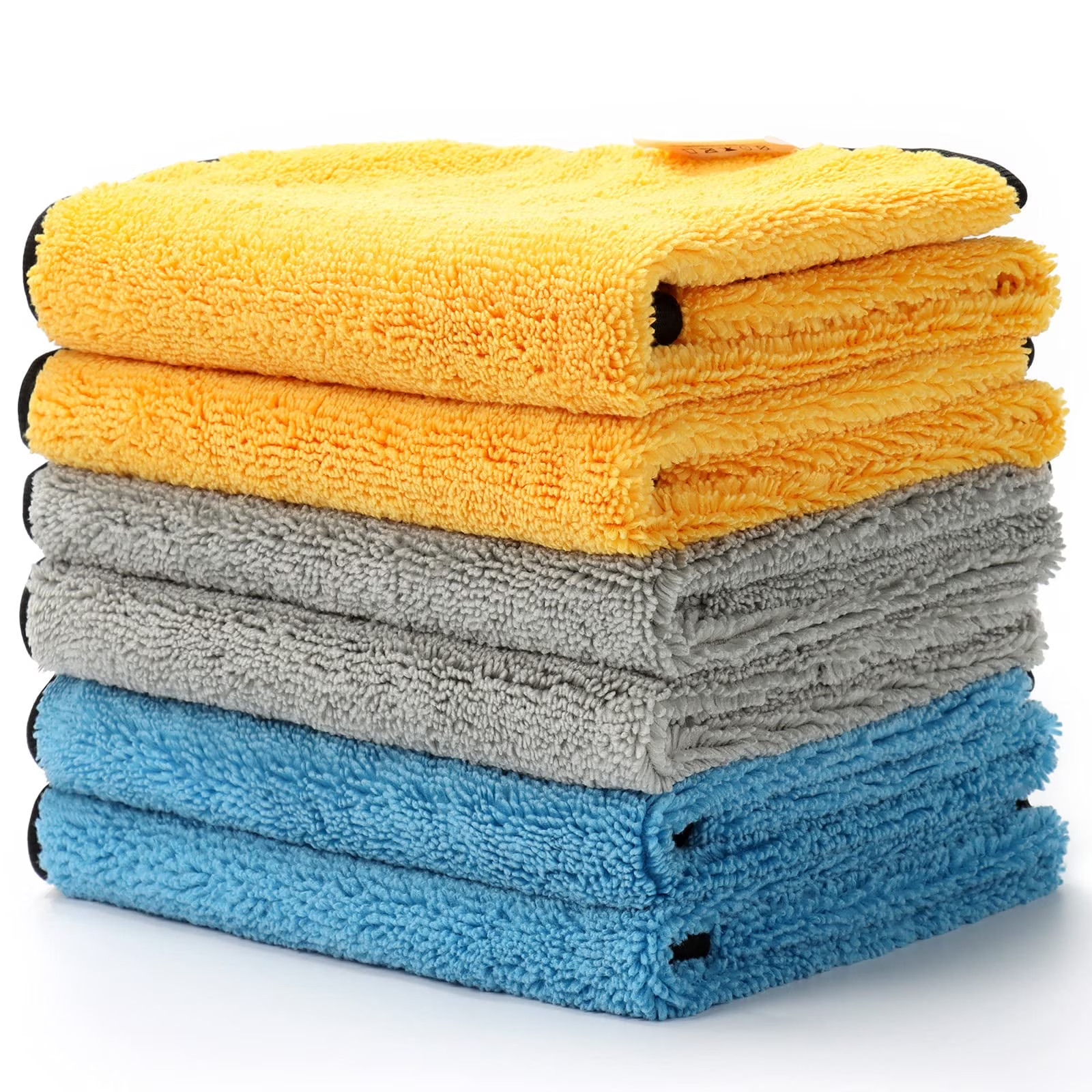 6-Pack Microfiber Car Cleaning Cloths, Auto Detailing Towels for Washing, Drying
