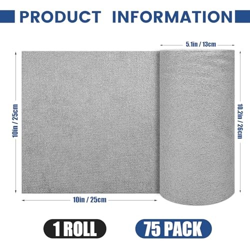75 Pack Microfiber Cleaning Cloth Roll,Reusable Washable Ultra Tear Away