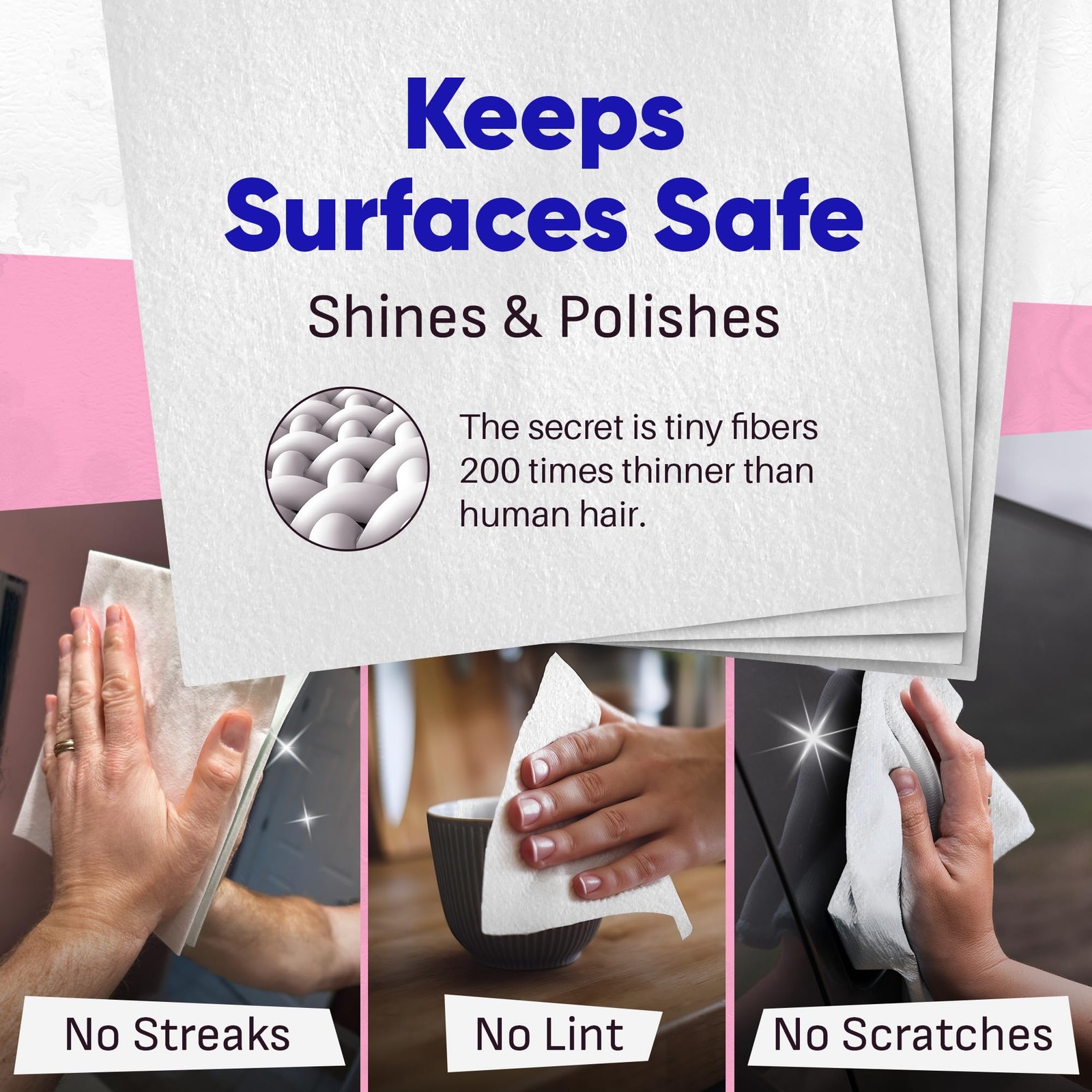 Zezo-Fiber Microfiber Cleaning Cloths – Highly Absorbent Premium Towels for C…